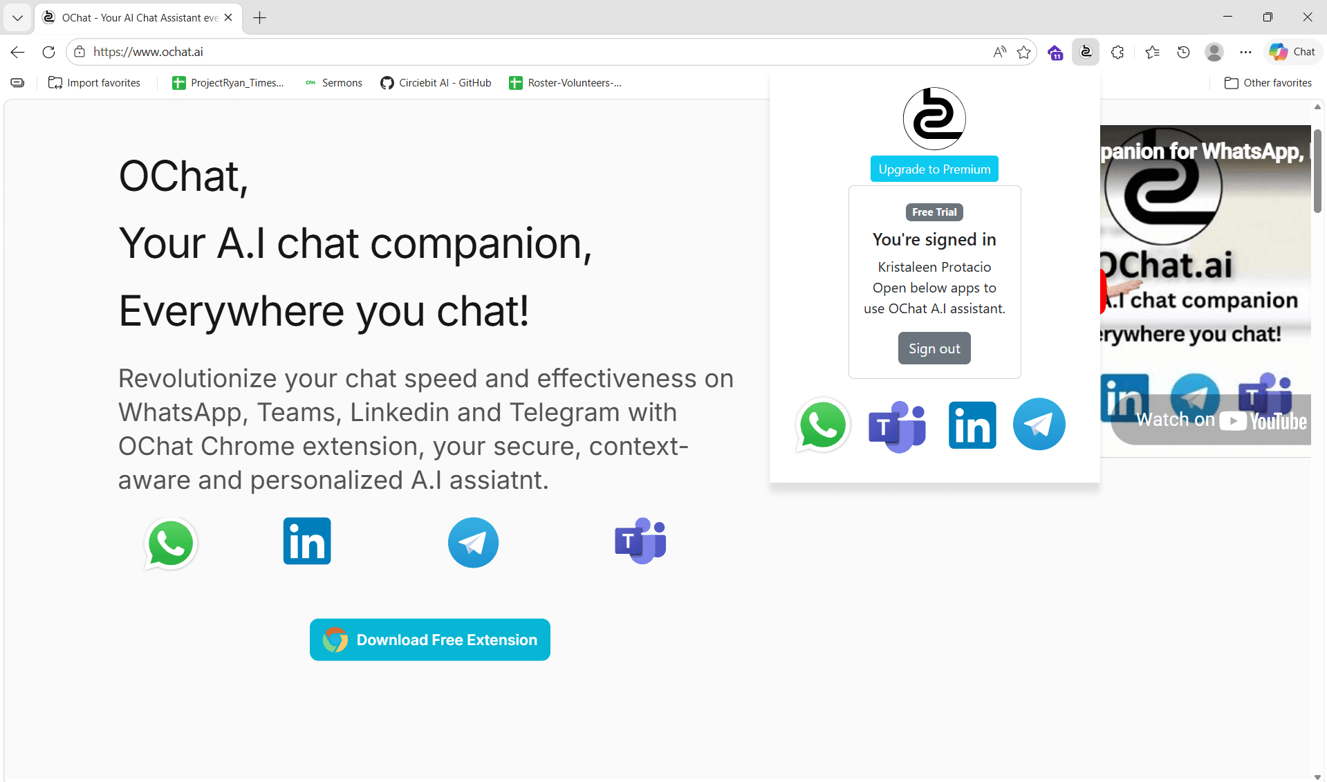 OChat screenshot